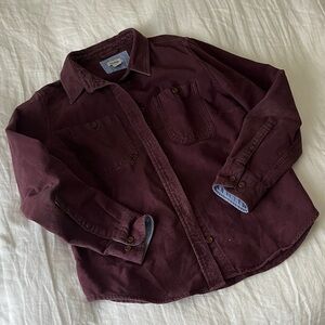 Burgundy L.L. Bean Shacket Flannel Small Petite